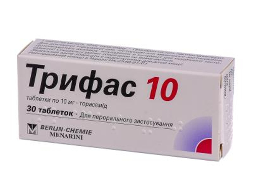 Ціни на Трифас 10 табл. 10 мг №30 (10х3)