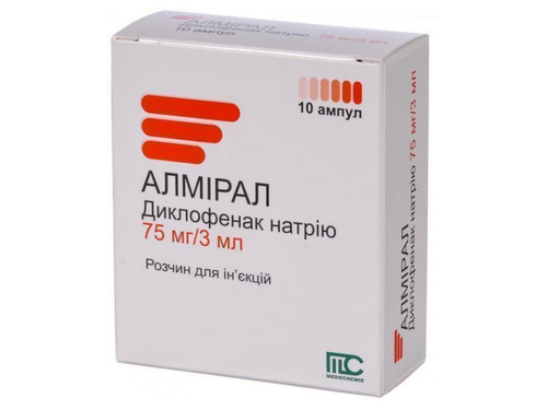Ціни на Алмірал розчин для ін. 75 мг/3 мл амп. 3 мл №5