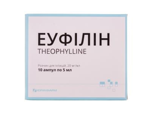 Цены на Эуфиллин раствор для ин. 20 мг/мл амп. 5 мл №10 (5х2)