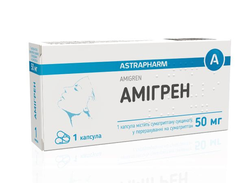Ціни на Амігрен капс. 50 мг №1