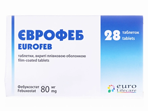 Ціни на Єврофеб табл. в/о 80 мг №28 (14х2)