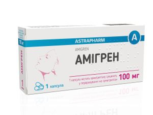 Ціни на Амігрен капс. 100 мг №1