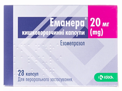 Ціни на Еманера капс. 20 мг №28 (7х4)