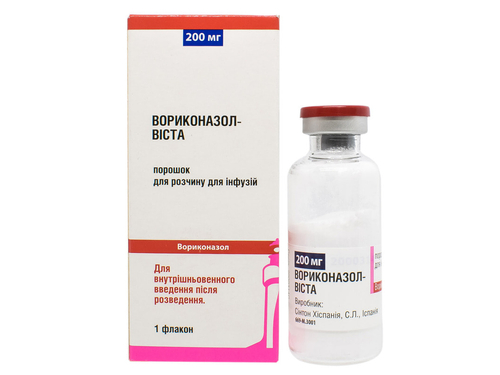 Ціни на Вориконазол-Віста АС пор. для розчину для інф. 200 мг фл. №1