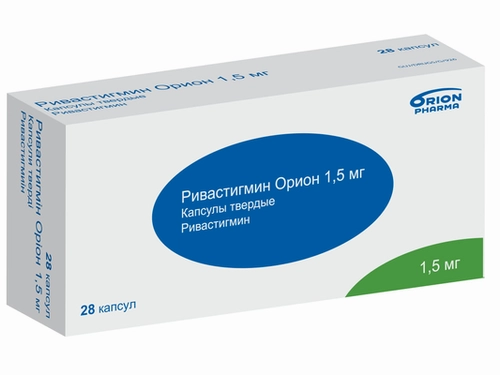 Цены на Ривастигмин Орион капс. тверд. 1,5 мг №28 (14х2)