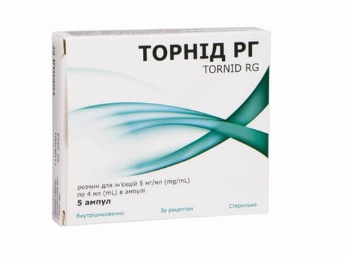 Ціни на Торнід РГ розчин для ін. 5 мг/мл амп. 4 мл №5