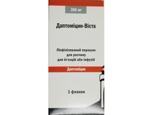 Ціни на Даптоміцин-Віста пор. ліоф. для розчину для ін. та інф. 350 мг фл. №1