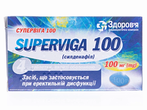 Ціни на Супервіга табл. в/о 100 мг №4