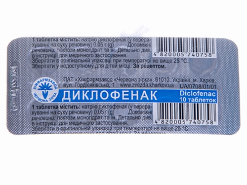 Цены на Диклофенак табл. 50 мг №10