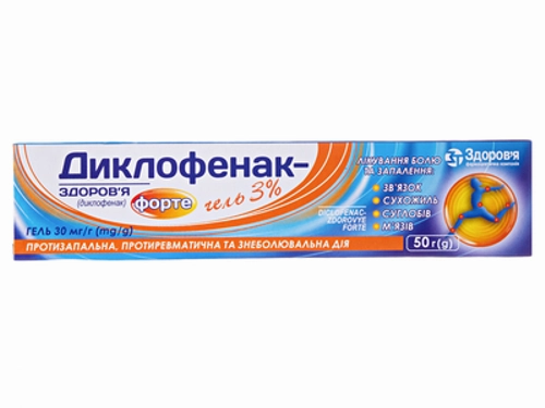 Ціни на Диклофенак-Здоровʼя форте гель 30 мг/г туба 50 г