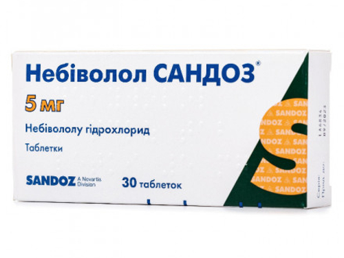 Ціни на Небіволол Сандоз табл. 5 мг №30 (10х3)
