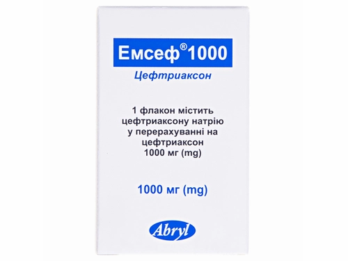 Ціни на Емсеф 1000 пор. для розчину для ін. 1000 мг фл. №1
