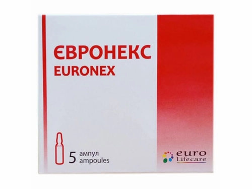 Цены на Евронекс раствор для ин. 100 мг/мл амп. 5 мл №5