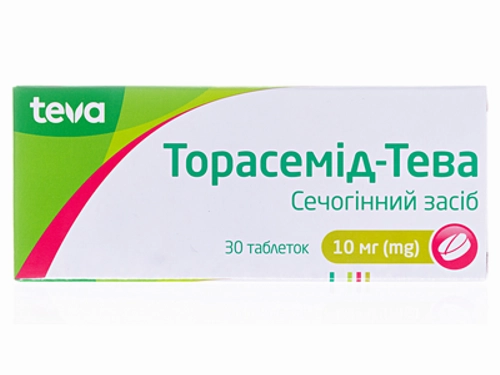 Ціни на Торасемід-Тева табл. 10 мг №30 (10х3)