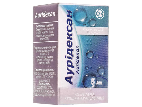 Аурідексан краплі вушні 0,5 мг/мл фл. 5 мл