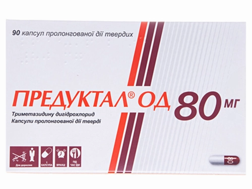 Цены на Предуктал ОД 80 капс. пролонг. действ. 80 мг №90 (10х9)