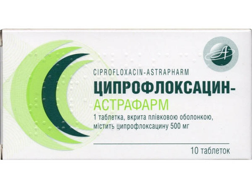 Ціни на Ципрофлоксацин-Астрафарм табл. в/о 500 мг №10 (10х1)