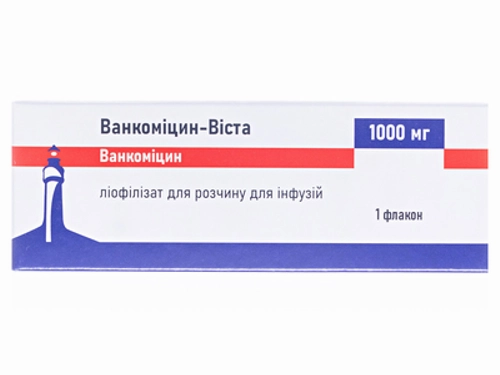 Ціни на Ванкоміцин-Віста ліоф. для розчину для інф. 1000 мг фл. №1