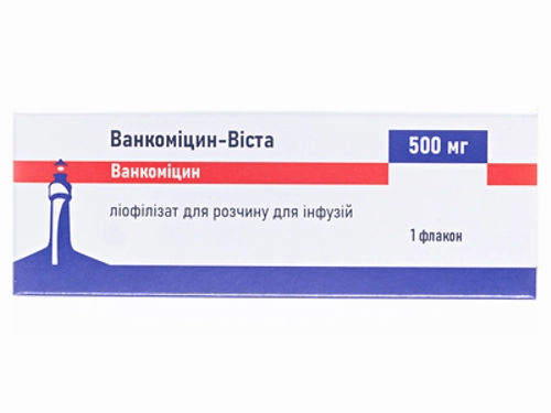 Ціни на Ванкоміцин-Віста ліоф. для розчину для інф. 500 мг фл. №1