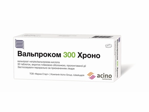 Цены на Вальпроком 300 хроно табл. п/о 300 мг №30 (10х3)