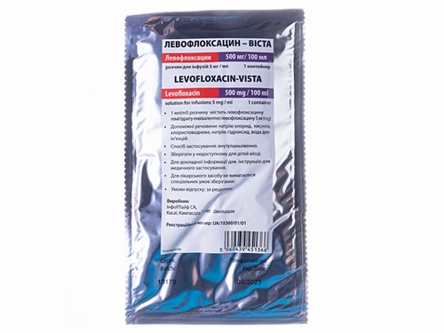 Ціни на Левофлоксацин-Віста розчин для інф. 5 мг/мл 100 мл конт. №24