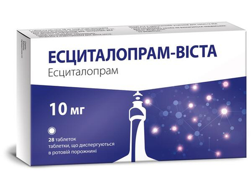 Ціни на Есциталопрам-Віста табл. дисперг. 10 мг №28 (14х2)