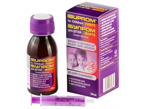 Ібупром для дітей форте сусп. орал. 200 мг/5 мл фл. 100 мл