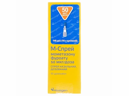 Цены на М-спрей спрей назал. дозир. 50 мкг/дозу бутыл. 140 доз (18 г)