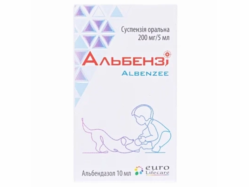 Ціни на Альбензі сусп. орал. 200 мг/5 мл фл. 10 мл