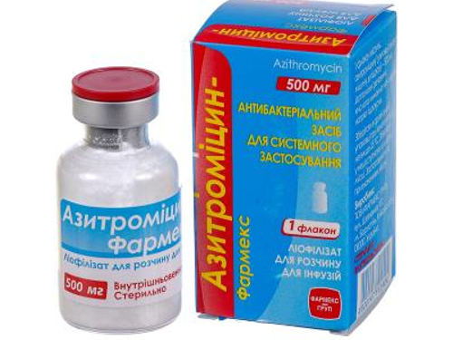 Цены на Азитромицин-Фармекс лиоф. для раствора для инф. 500 мг фл. №1