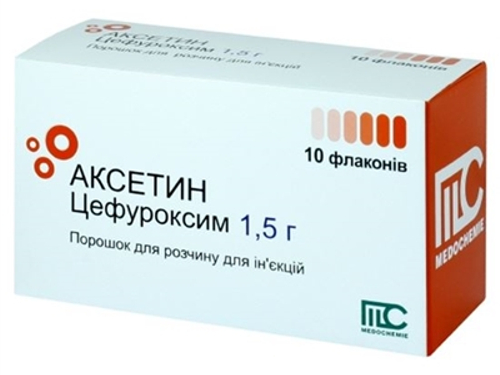 Цены на Аксетин пор. для раствора для ин. 1,5 г фл. №10