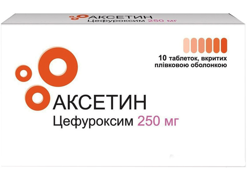 Цены на Аксетин табл. п/о 250 мг №10
