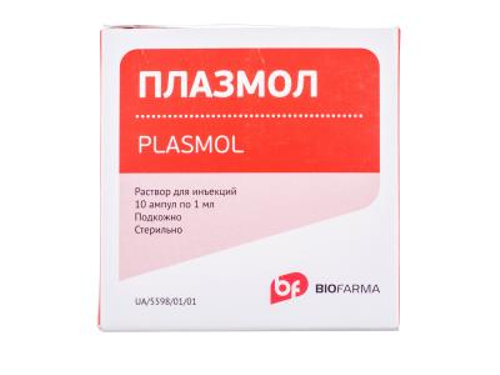 Ціни на Плазмол розчин для ін. 1 мл амп. №10