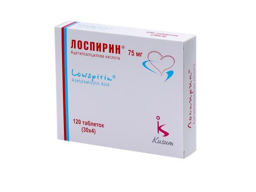 Лоспирин табл. п/о 75 мг №120 (30х4)