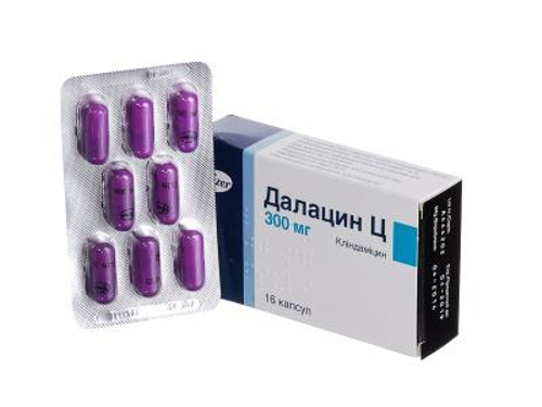 Ціни на Далацин Ц капс. 300 мг №16 (8х2)