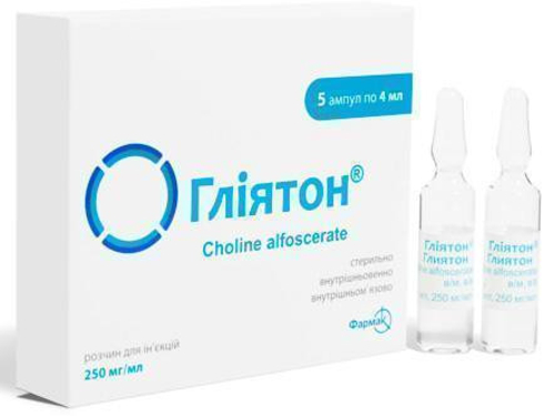 Гліятон розчин для ін. 250 мг/мл амп. 4 мл №5