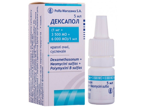 Дексапол краплі очні сусп. (1 мг+3500 МО+6000 МО)/1 мл фл. 5 мл