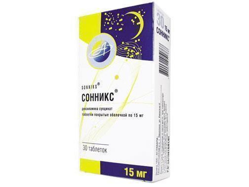 Сонникс табл. п/о 15 мг №30 (10х3)