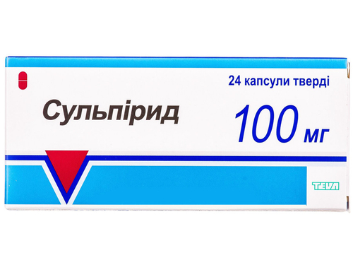 Ціни на Сульпірид капс. 100 мг №24 (12х2)