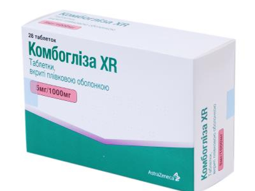 Цены на Комбоглиза XR табл. п/о 5 мг/1000 мг №28 (7х4)