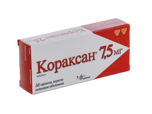 Ціни на Кораксан табл. в/о 7,5 мг №56 (14х4)