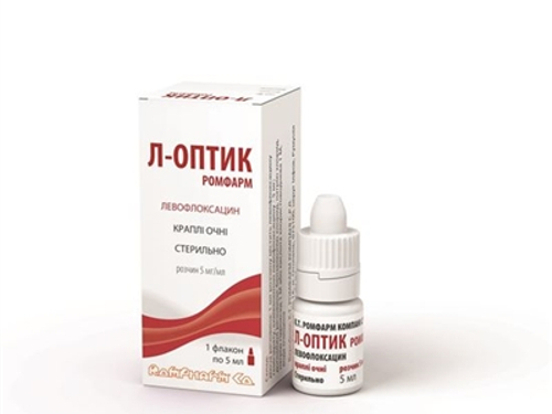 Ціни на Л-оптик Ромфарм краплі очні розчин 5 мг/мл фл. 5 мл