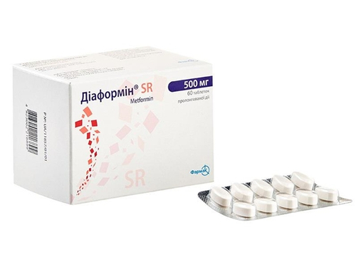 Ціни на Діаформін SR табл. 500 мг №60 (10х6)