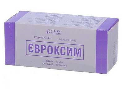 Ціни на Євроксим пор. для ін. 750 мг фл. №10