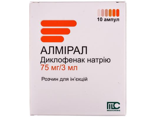 Ціни на Алмірал розчин для ін. 75 мг/3 мл амп. 3 мл №10
