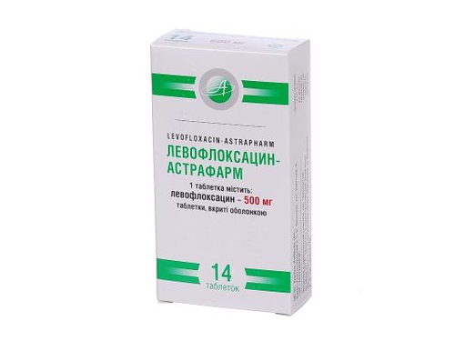 Ціни на Левофлоксацин-Астрафарм табл. в/о 500 мг №14 (7х2)