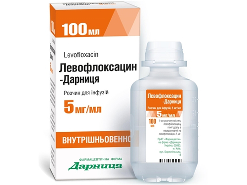 Левофлоксацин-Дарниця розчин для інф. 5 мг/мл фл. 100 мл