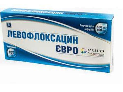 Ціни на Левофлоксацин Євро розчин для інф. 500 мг/100 мл конт. 100 мл