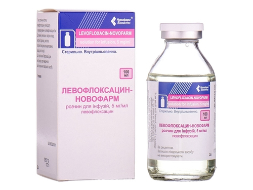 Ціни на Левофлоксацин-Новофарм розчин для інф. 5 мг/мл пляш. 100 мл
