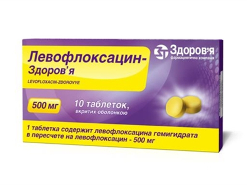 Цены на Левофлоксацин-Здоровье табл. п/о 500 мг №10